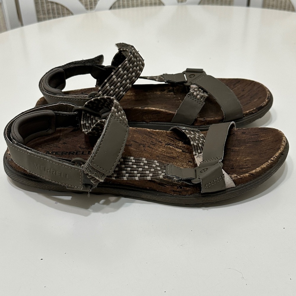 Merrell Boulder Performance Footwear Sandals Womens 9 Brown‎ Cork Outdoor Trail - Picture 10 of 12